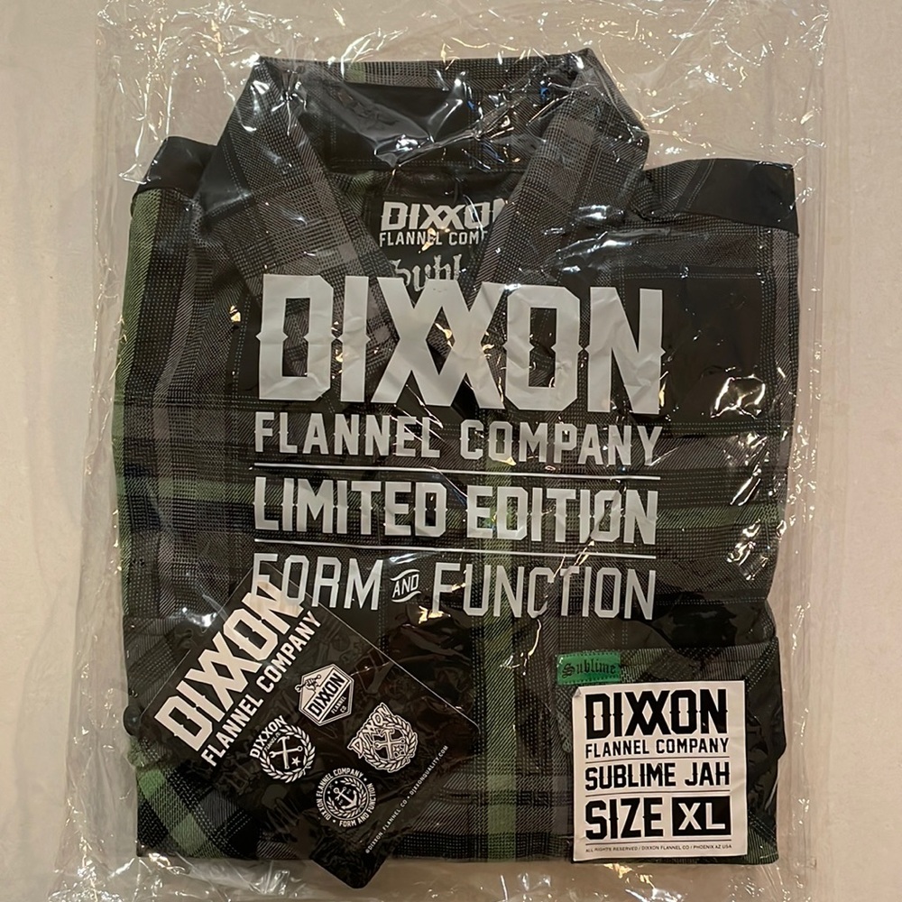 Dixxon x Sublime flannel collaboration. Men’s XL. NWT. Rare & out of stock.